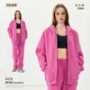 Conjunto unisex de sudadera con capucha y pantalones de chándal, forrado de forro polar, grueso, para otoño e invierno, marca de tendencia estilo americano, adecuado para adolescentes, con cremallera