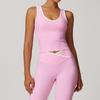 Chaleco deportivo Zechuang ajustado con contraste de color para mujer, sin espalda, para yoga, fitness, ropa exterior, top deportivo 8843