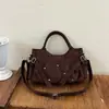 Bolso de hombro casual y minimalista nuevo 2026, color liso, estilo coreano, bolso tote único, gran capacidad, adecuado para ir al trabajo y se puede llevar debajo del brazo