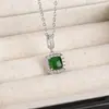 Yuebao Joyería Jade Plata de Ley S925 Cuadrado Cubo de Azúcar Sencillo Lujo Gama Alta Incrustado Plata Colgante Fábrica Venta al por Mayor