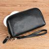 Cartera de piel de vaca de primera capa para mujer, estilo nuevo, larga, de cuero genuino, multifuncional, con cremallera simple, para teléfono móvil, 2019