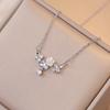 Collar para Mujer, Flor de Circonita de Moda Estilo Ins Piedra Aurora Nicho, Accesorio de Cadena para Clavícula de Moda Estilo Coreano y Japonés