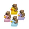 8 Patos Amarelos Sentados Casal Capivara Micro Paisagismo Jardinagem Boneco Boneco Criativo de Mão