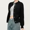Suéter Feminino Coreano Curto de Alta Qualidade Peça de Roupa para Outono Início Novo Slim Fit Gola Alta Meia Versátil Cardigan Tricotado Coreano