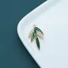 Novos Brincos de Folha de Bambu Cravejados de Diamantes, Modernos e Elegantes, Brincos Exquisitos e Versáteis em Estilo Chinês, Acessórios de Joias de Design