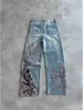 Otoño/Invierno 2025 Nuevo Tiro Alto Estilo Retro Americano Adelgazante Casual Versátil Bordado Pesado Floral Harem Moda Casual Jeans