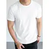 Camiseta de seda de modal tipo hielo para hombre, de manga corta, fresca y de secado rápido, simple y versátil, top de color liso, camiseta antibacteriana