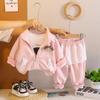 Ropa de Moda de Encaje para Niñas de Estilo Nuevo de Primavera y Otoño 2025 1-4 Años Traje de Moda para Niñitas Conjunto de Otoño para Bebé de Tres Piezas