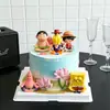 Figurinhas de desenho animado em PVC: Dragon Ball, Shin-chan, Esparta, Bob Esponja, Luffy, Decoração de bolo com ornamentos de Buda sentado em meditação