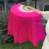 Leque de dança fitness dupla face de 1 pé (haste de bambu comprimento 30cm * cabeça flutuante 10cm) cor fresca atacado