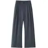 Primavera Otoño Invierno Silueta Línea A 3D Plisados Micro-acampanados Pantalones Estilo Occidental Unisex Corte Holgado Casual Versátil Modernos Pantalones de Pierna Ancha