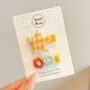 Grampo de Cabelo Floral de Tecido Estilo Coreano para Menininhas, Presilha Xadrez Infantil, Presilha Fofa de Princesa para Bebê, Presilha Lateral para Franja