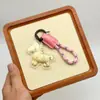Llévate Riqueza Pronto Llavero Dorado Dibujo Animado Zodiaco Chapado en Oro Colgante de Caballo Pequeño Versátil para Pareja Lindo Adorno Colgante Regalo