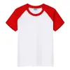 Camiseta Infantil de Verão com Gola Redonda 100% Algodão Manga Curta Uniforme de Classe Personalizado para Meninos e Meninas, Mesmo Estilo Raglan Caimento Solto Camiseta Color-Blocking