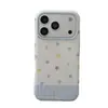 Funda para Teléfono Manzana Simple Azul a Cuadros Lunares Coloridos 18Promax Adecuada para 17Pro Doble Capa 16Pro/15