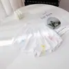 Conjunto de Duas Peças de Calça Floral de Verão 2026 para Meninas Pequenas, Doce Conjunto de Calça Saia com Laço 3D e Manga Bufante de Coelho