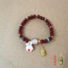 Pulsera de cinabrio Suerte Suerte Pulsera de cuentas para hombre y mujer año animal regalo seguro joyería de estilo antiguo