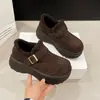 Zapatos Birkenstock de Moda Versátiles Versión que Aumenta la Altura Suela Gruesa Forro Polar Añadido Zapatos Mocasines de Algodón para Mujer 2026 Estilo Coreano Invierno Nuevas Llegadas