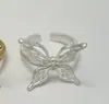 Anillo de Mariposa de Moda Estilo Francés para Mujer, Anillo Abierto Único Hueco de Plata para Dedo Índice, Nuevo Artículo de Moda Caliente 2025