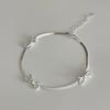 Para la Noche Pulsera de Hueso de Serpiente con Lazo Chapada en Plata S925 para Mujer Lujo Ligero Elegante Nicho Moda Pulsera Diaria Corea del Sur