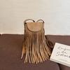 Bolsa para Celular de Camurça Fosca com Franjas Outono 2025 Moda Feminina Tendência Bolsa de Ombro Transversal de Camurça