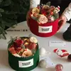 Nueva Caja de Regalo de Navidad Tela de Cuadros Británicos Flores Frescas Nochebuena Caja de Manzana Caja de Embalaje Hecha a Mano DIY Venta al por Mayor
