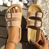 Pantuflas Super Populares de Moda, Pantuflas Casuales Versátiles, Hermosas Sandalias de Pedrería de Suela Gruesa para Mujer 2025 Nuevo Estilo de Verano y Otoño