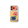 Adecuado para Apple 18Promax Ventana Grande Color Cartoon Bloqueo de Color Chica del Café iPhone Teléfono Android Estuche Blando y Duro Personalización