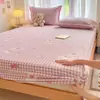 Manta de Cama de Leche de Invierno de Felpa Pieza Única Juego de Sábanas Infantiles con Más Terciopelo Manta de Cama Dormitorio Protector de Colchón Totalmente Envuelto de Felpa de Coral