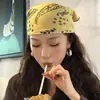 Bandana Retro de Letras del Milenio Americano para Mujer Verano Estilo Callejero Nicho Dulce Fresco Chica Picante Goma para el Cabello Pañuelo de Seda Pañuelo para la Cabeza Pañuelo Cuadrado Pequeño
