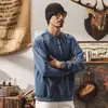 Sudadera pesada de estilo americano, marca de moda, lavado vintage, desgastada, para hombre, nuevo modelo primavera 2026, corte holgado, top moderno para hombre