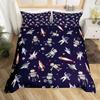 Capa de edredom estampada com estampa de astronauta espacial de três peças transfronteiriça, adequada para decoração de quarto de criança