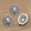 68 Accesorios de conexión de joyería de aleación DIY plata antigua conector poroso amuleto retro antiguo colgante hecho a mano