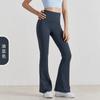 Calças Boca de Sino de Yoga Nf Lycra Tamanho Único T-Free para Mulheres Cintura Alta Levanta Bumbum Roupa de Yoga Nude Fitness Calças de Yoga Micro-Flare