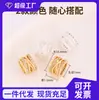 Cen Chapado en Oro Real de 18K Incrustado con Cristal de Circonio Accesorios DIY Cuentas Espaciadoras de Piedra con Agujero Grande Pulsera Elegante Pulsera Cultural con Cuentas