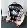 Chaqueta de Béisbol Patchwork Retro Americana de Moda para Primavera y Otoño para Hombres y Mujeres, Abrigo Casual Holgado con Cuello Alto