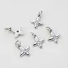 Estrella de cuatro puntas de cobre con incrustaciones de circonita de oro real que conserva el color, gota pequeña, accesorios para pulsera, collar, colgante, lujo ligero, cuatro puntas