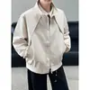 Chaqueta casual funcional deconstruida para hombre, chaqueta deportiva de otoño para exteriores a prueba de tres elementos con cuello alto, cortavientos moderno de corte holgado