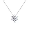 Bestseller de Xiaohongshu Colgante de Moissanita de Seis Garras Plata de Ley S925 Cadena Sencilla Versátil para la Clavícula Collar de Lujo Discreto