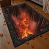 Alfombrilla Creativa para Pies Abismo de Lava, Felpudo Resistente a la Suciedad para Suelo de Sala de Estar y Sofá, Felpudo Fácil de Limpiar para Puerta de Entrada, Alfombra para Mesita de Noche de Dormitorio