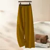 Pantalones de pierna ancha de cachemir de acetato para mujer, moda otoño/invierno, elegantes pantalones rectos de corte ajustado, nuevos pantalones casuales holgados de cintura alta 2026