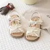 Sandalias de Princesa de Verano Dulces con Punta Abierta, Lazo y Suela Antideslizante para Niñas, Sandalias Versátiles Frescas y Transpirables de Una Correa