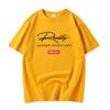 Camiseta de manga corta de algodón grueso de 220 g para hombre y mujer, de verano, holgada, de media manga, de talla grande, moderna, informal, con cuello redondo para estudiantes.