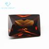 Anillo de circonita cúbica rectangular con forma de flor de coche en ángulo recto, piedra desnuda de circón marrón, sintético, rectangular, con incrustaciones de diamante CZ
