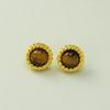 Pendientes de plata 925 con incrustaciones de ojo de tigre natural, estilo retro europeo y americano, con aguja de Qingdao, ligeros y de lujo, para mujer