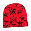 Novo chapéu jacquard de malha com estrela de cinco pontas transfronteiriça, chapéu popular de lã hip hop para esportes ao ar livre, moderno e frio