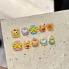 Yihe Calcomanías de Uñas Portátiles Hechas a Mano para Niños de 1-3 Años con Diseño de Oso Amarillo Lindo de Dibujos Animados, Parches de Uñas Divertidos y Adorables al por Mayor