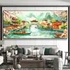 Punto de cruz memoria Jiangnan 2025 nueva línea bordado nuevo estilo chino antiguo sala de estar oficina pintura de paisaje 53 colores