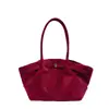 Bolso tote de cubo retro popular de este año para mujer 2026 Otoño nuevo bolso de hombro único plisado color liso bolso para axila para ir al trabajo
