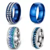 Anillos de Acero de Titanio Europeos y Americanos Incrustados con Diamantes de Amazon, Anillos de Moda Sencillos para Pareja, Joyería, Accesorios de Acero Inoxidable Más Vendidos